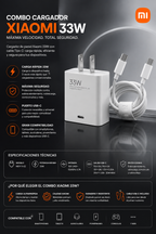 COMBO CARGADOR XIAOMI 33W