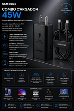 COMBO CARGADOR SAMSUNG 45W